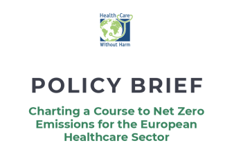 Cover Page: Policy brief: Charting a Course to Net Zero Emissions for the European  Healthcare Sector