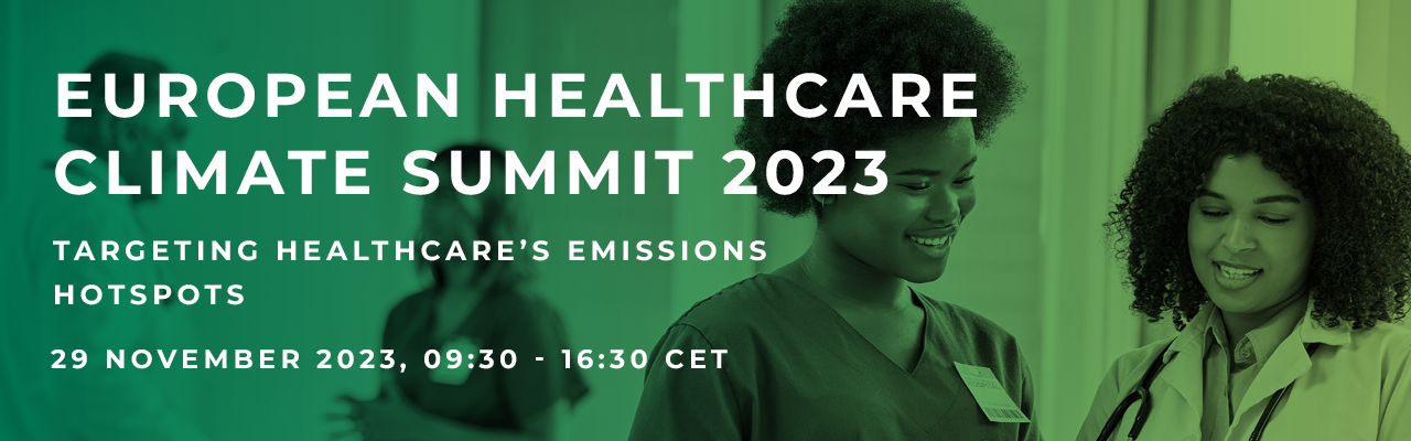 The fifth edition of the European Healthcare Climate Summit header