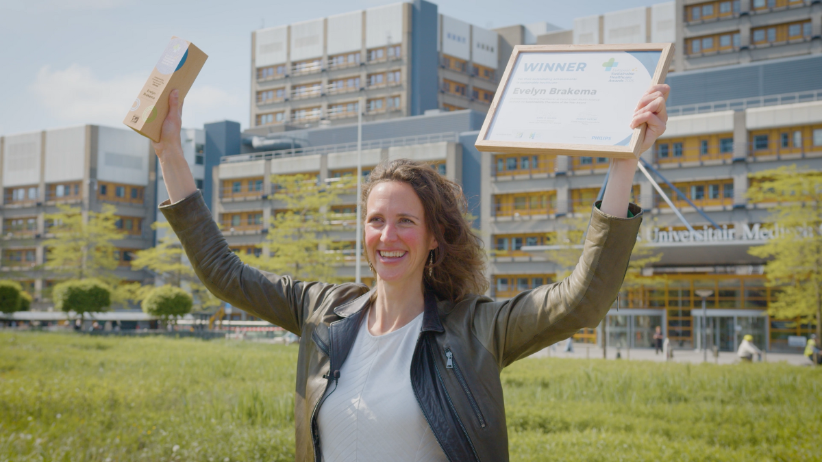 Evelyn Brakema, co-founder and chair of the Dutch Green Health Alliance (Groene Zorg Alliantie), winner of the 2025 Sustainability Champion of the Year Award.