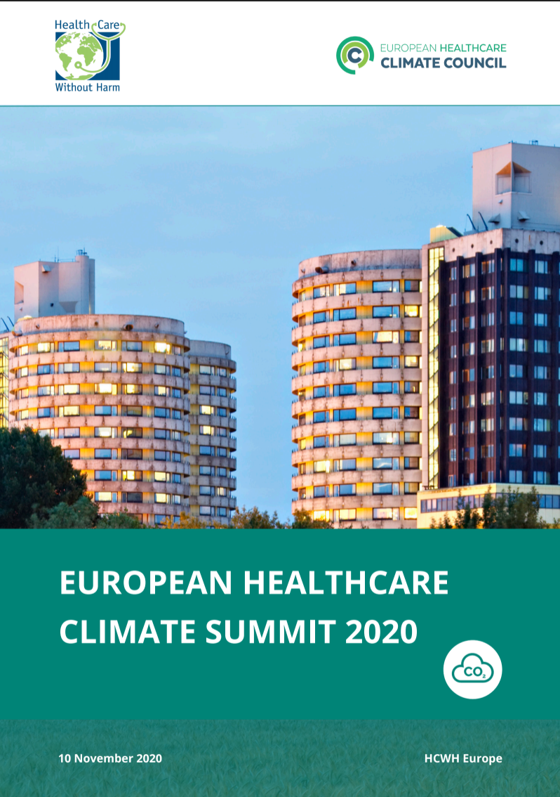 European Healthcare Climate Summit 2020 report cover